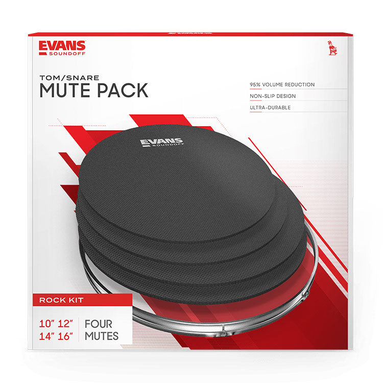 Evans SoundOff Mute Pack 10" 12" 16" Rock with 14" Snare