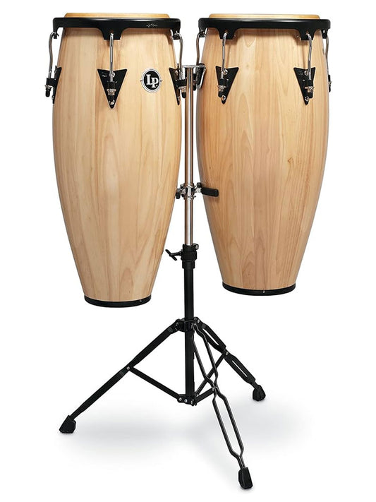 Latin Percussion Aspire 10" & 11" Congas with Stand Natural Wood
