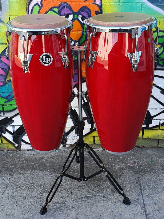 Latin Percussion Aspire 10" & 11" Congas with Stand Red Wood