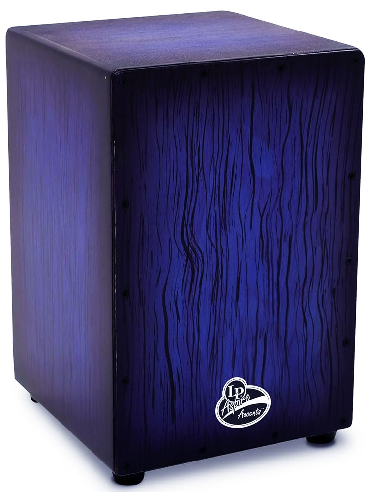 Latin Percussion Aspire Accent Wire Cajon Blue Burst Streak