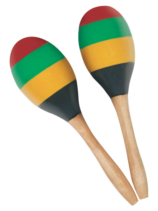 Mano Percussion Wooden Maracas Colour Striped