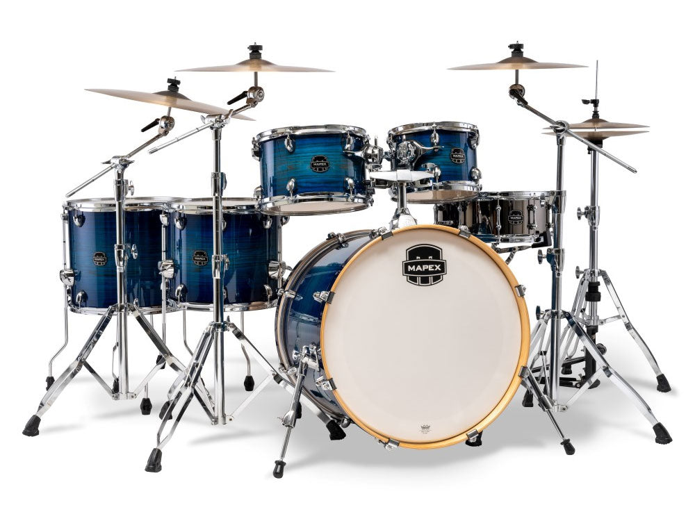 Mapex Armory 22" 6 Piece Studioease Fast Drum Kit with Double Pedal - Blue Wave Burst