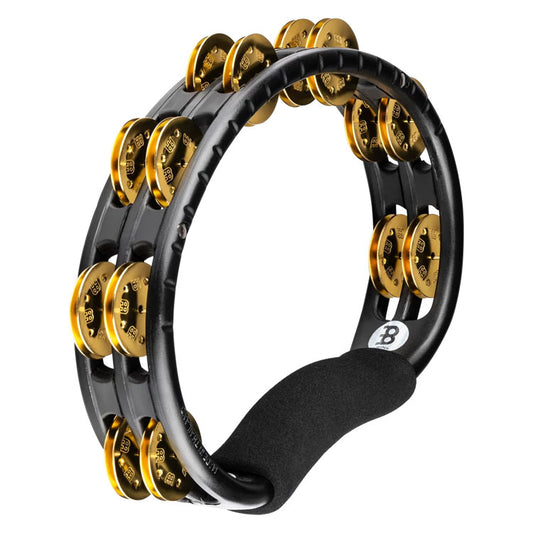 Meinl Percussion Hand Held ABS Double Row Brass Jingle Tambourine Black