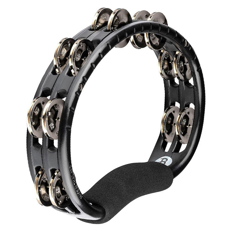 Meinl Percussion Hand Held ABS Double Row Nickelsilver Jingle Tambourine Black