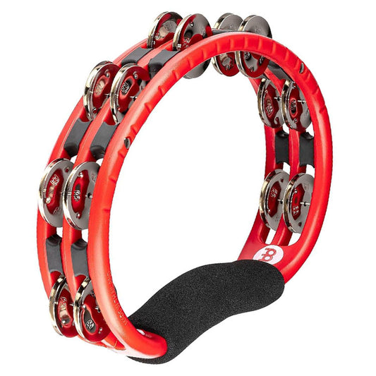 Meinl Percussion Hand Held ABS Double Row Nickelsilver Jingle Tambourine Red
