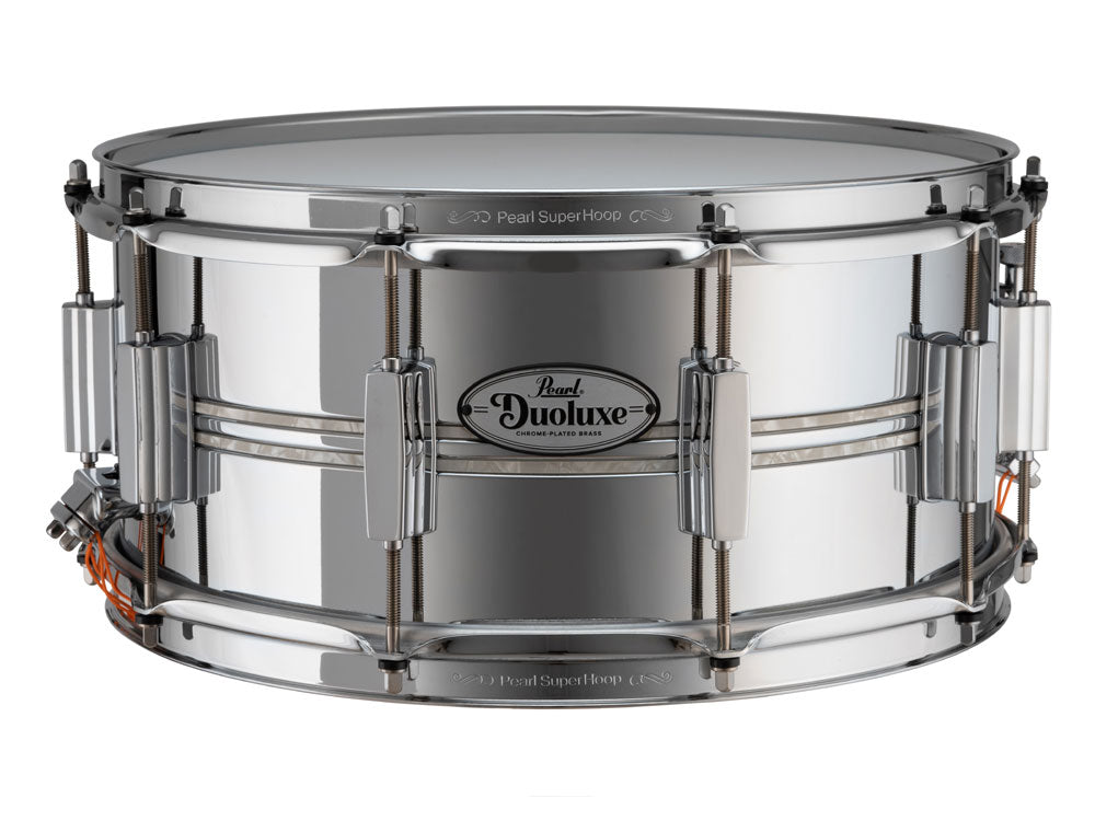 Pearl 14x6.5 Duoluxe Chrome Over Brass Snare Drum