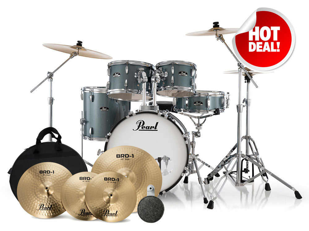 Pearl Roadshow Plus 22" Fusion Plus 5 Piece Drum Kit - Charcoal Metallic