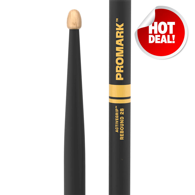 ProMark Rebound 2B ActiveGrip Hickory Wood Tip Drum Sticks