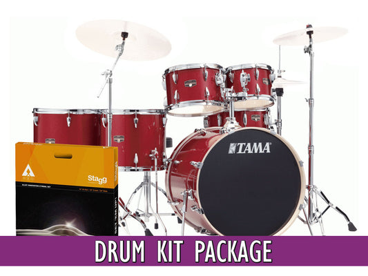Tama Imperialstar 22" 6 Piece AXK Drum Kit Bundle - Burnt Red Mist