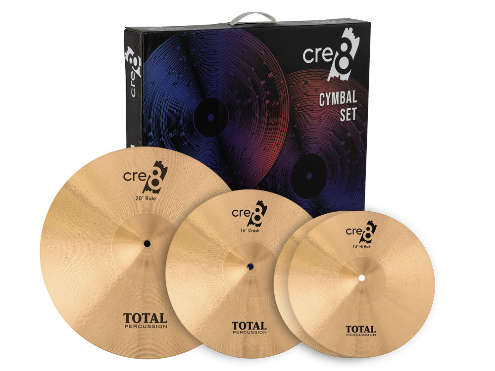 Total Percussion CRE8 Series 14H/16C/20R Cymbal Pack + Bag