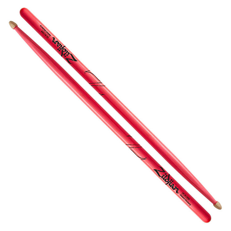 Zildjian Hickory 5A Neon Pink Wood Tip Drum Sticks