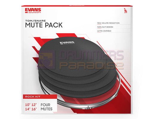 Evans SoundOff Mute Pack 10" 12" 16" Rock with 14" Snare