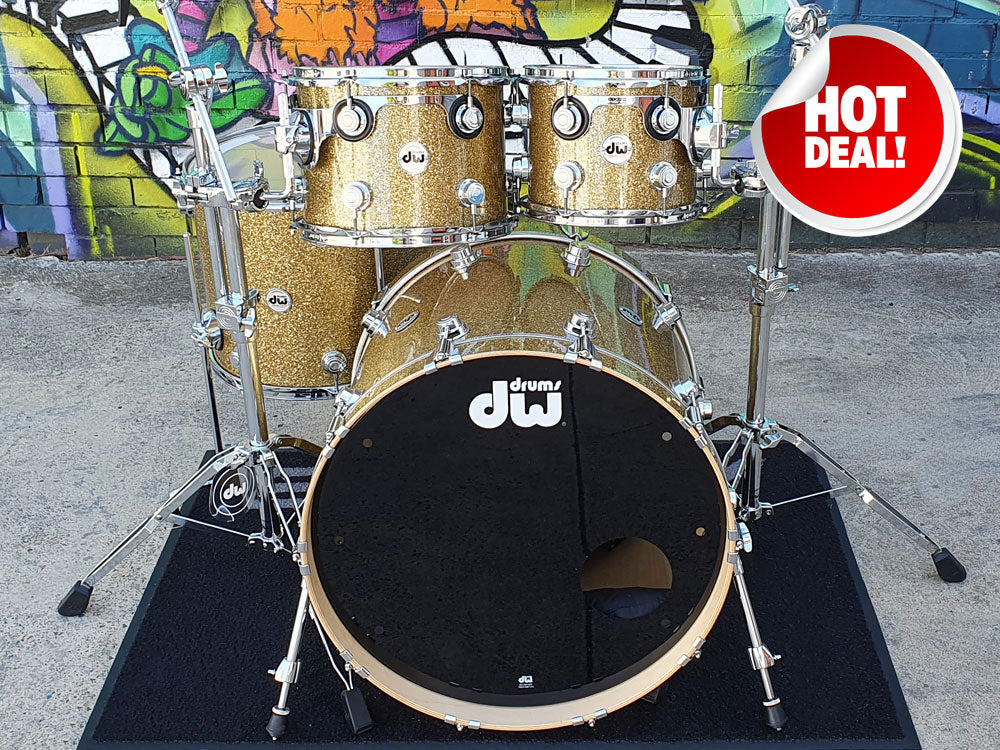 DW Collector's Series Pure Maple FinishPly 22" 4 Piece Shell Kit - Gold Glass