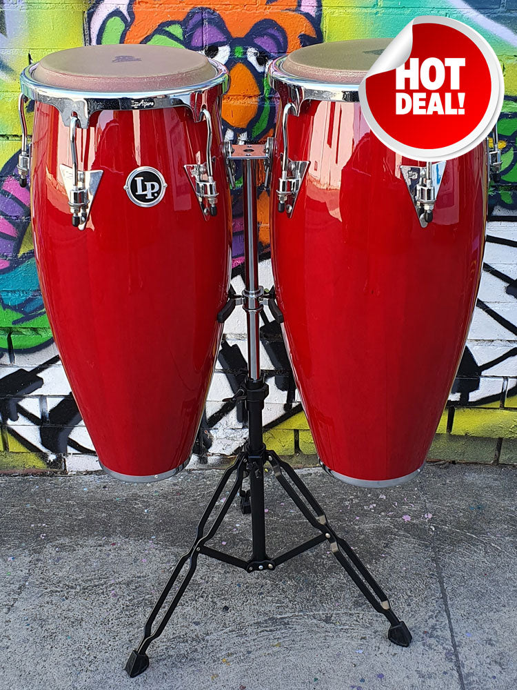 Latin Percussion Aspire 10" & 11" Congas with Stand Red Wood