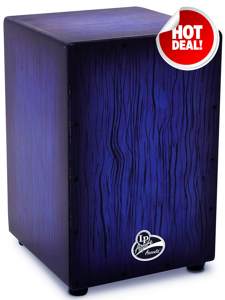 Latin Percussion Aspire Accent Wire Cajon Blue Burst Streak