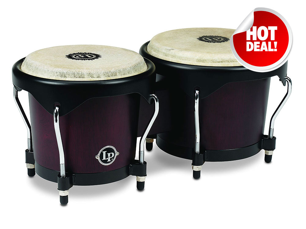 Latin Percussion City 6" & 7" Bongos Dark Wood