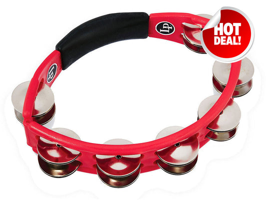 Latin Percussion Cyclops Handheld Steel Jingle Red Tambourine