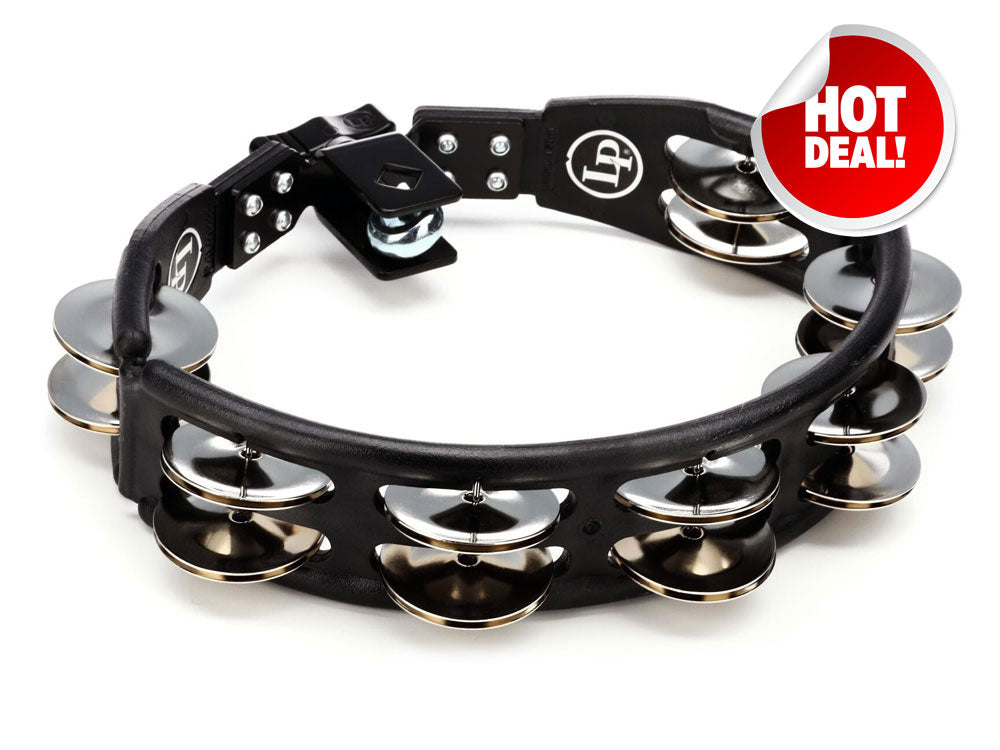 Latin Percussion Cyclops Mountable Steel Jingle Black Tambourine