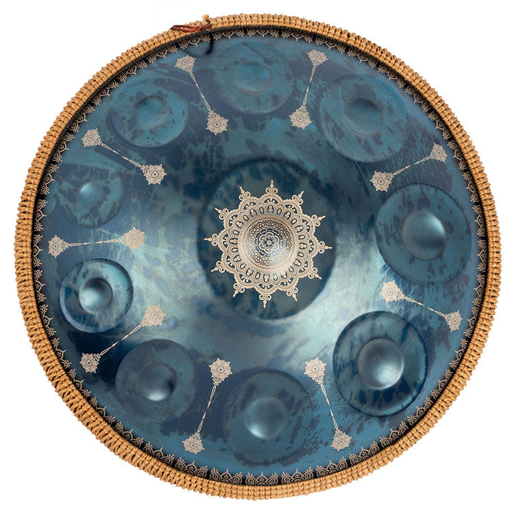 Mano Percussion 22" ManopPan 10 Note Handpan - Blue with Gold Mandala