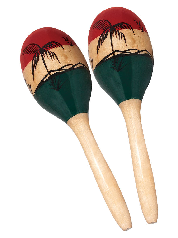 Mano Percussion Wooden Maracas Tropical Design