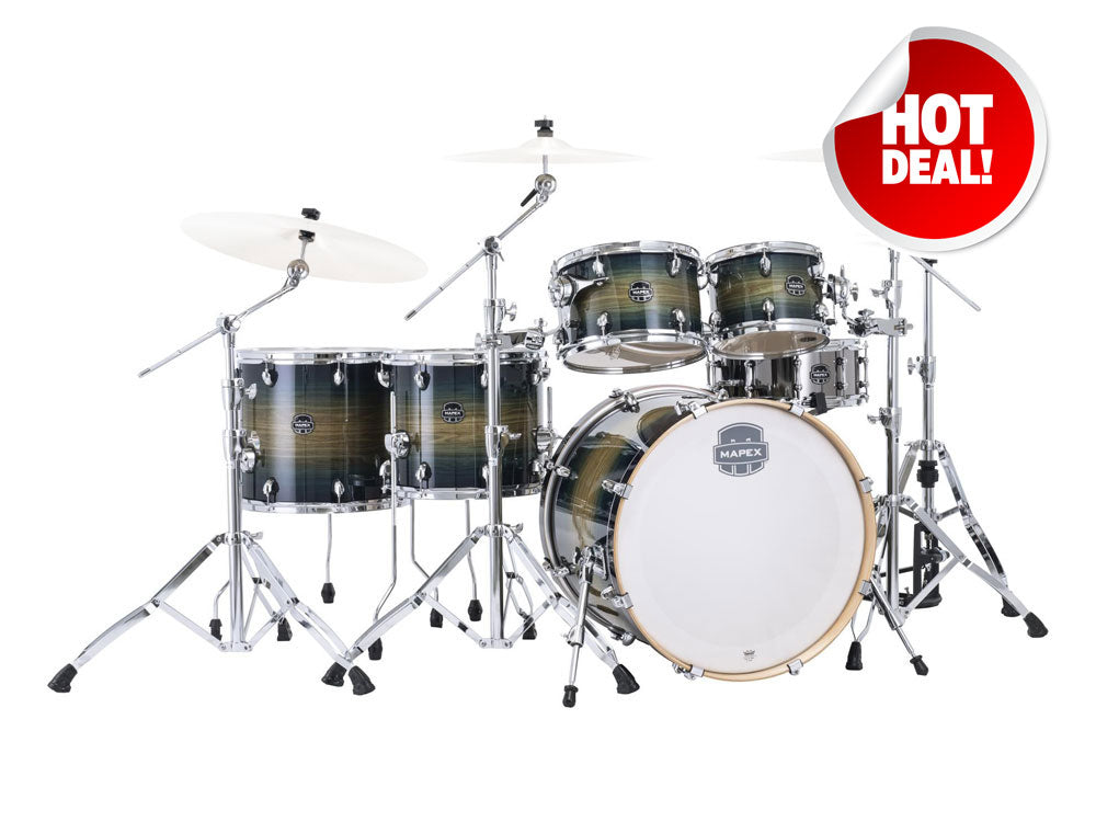 Mapex Armory 22" 6 Piece Studioease Fast Drum Kit with Double Pedal - Rainforest Burst