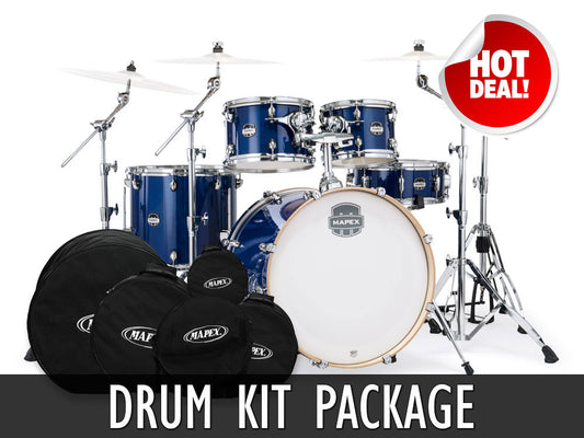 Mapex Mars Maple 22" 5 Piece Drum Kit with Drum Bags - Midnight Blue