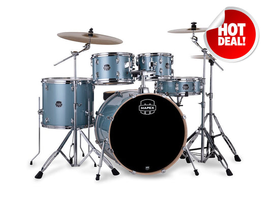 Mapex Venus 22" 5 Piece Drum Kit - Aqua Blue Sparkle