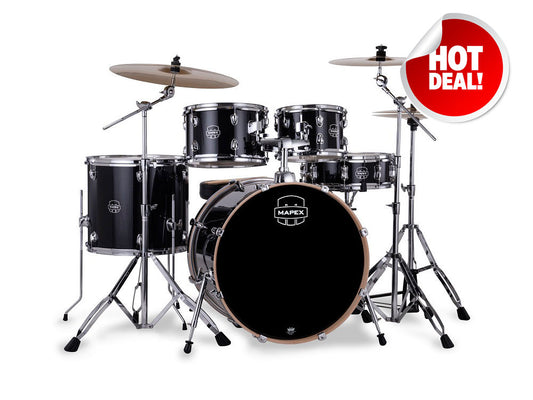 Mapex Venus 22" 5 Piece Drum Kit - Black Galaxy Sparkle