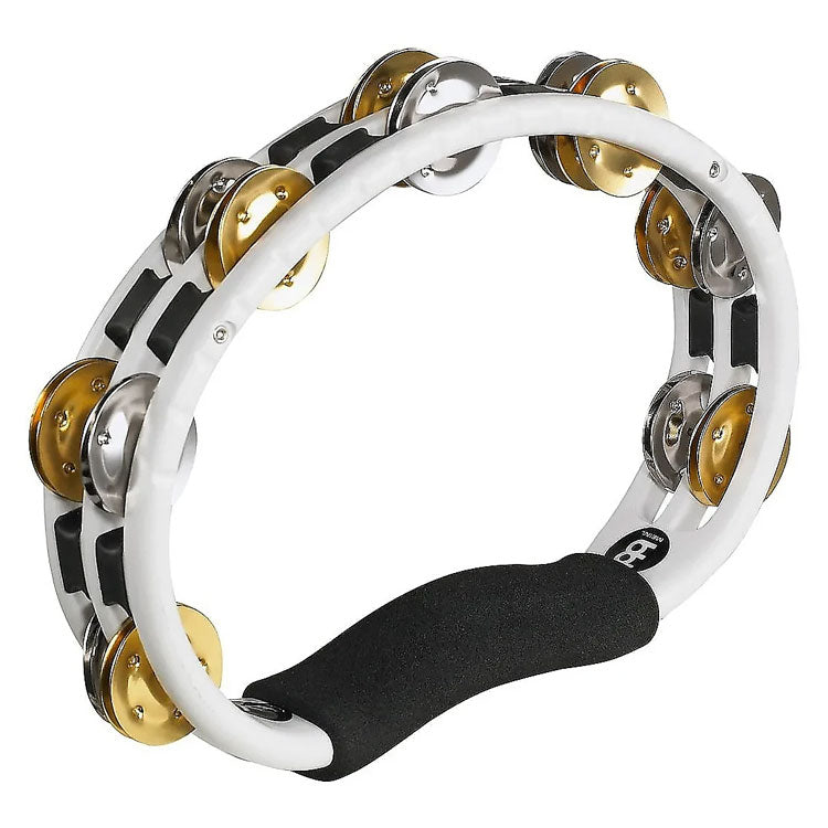 Meinl Percussion Hand Held ABS Double Row Mixed Jingle Tambourine White