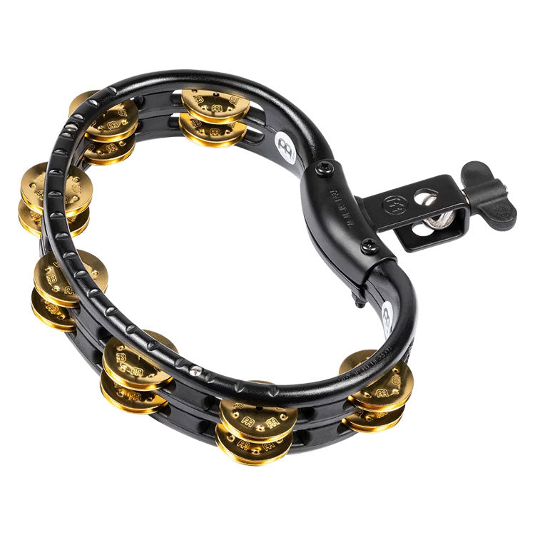 Meinl Percussion Mountable ABS Double Row Brass Jingle Tambourine Black