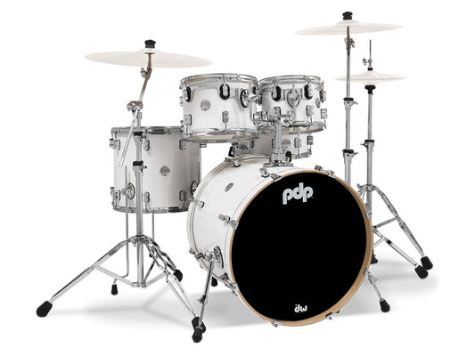 PDP Concept Maple Lacquer 22" 5 Piece Drum Kit - Pearlescent White