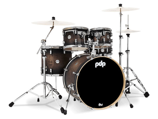 PDP Concept Maple Lacquer 22" 5 Piece Drum Kit - Satin Charcoal Burst