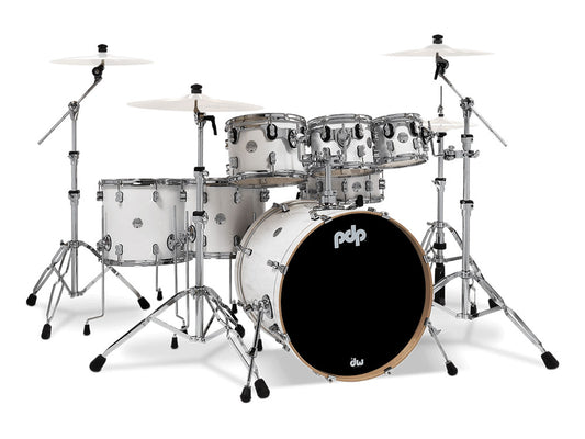 PDP Concept Maple Lacquer 22" 7 Piece Drum Kit - Pearlescent White