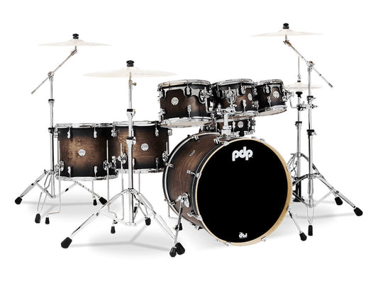 PDP Concept Maple Lacquer 22" 7 Piece Drum Kit - Satin Charcoal Burst