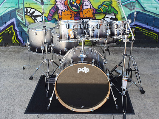 PDP Concept Maple Lacquer 22" 7 Piece Drum Kit - Silver to Black Fade