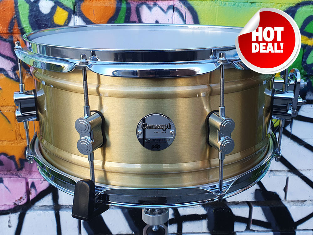 PDP Concept Series 14" x 6.5" Brushed Brass Snare Drum