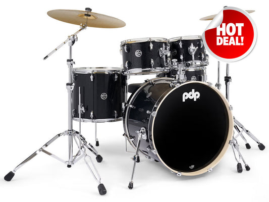 PDP Mainstage FinishPly 22" 5 Piece Drum Kit - Black Sparkle