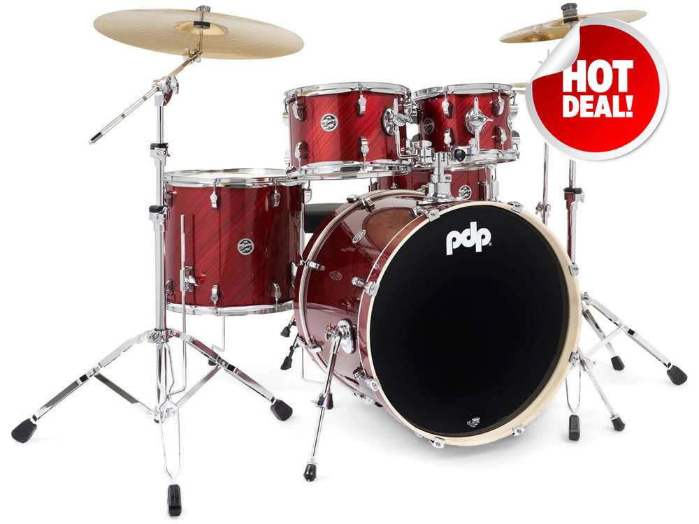 PDP Mainstage FinishPly 22" 5 Piece Drum Kit - Twisted Cherry