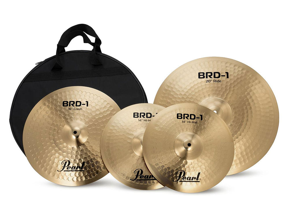 Pearl BRD-1 Hammered Brass 14H/16C/20R Cymbal Pack with Bag