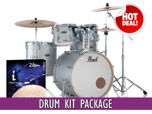 Pearl Decade Maple 22" Fusion Plus 5 Piece Drum Kit Incred-A-Bundle - Blue Mirage