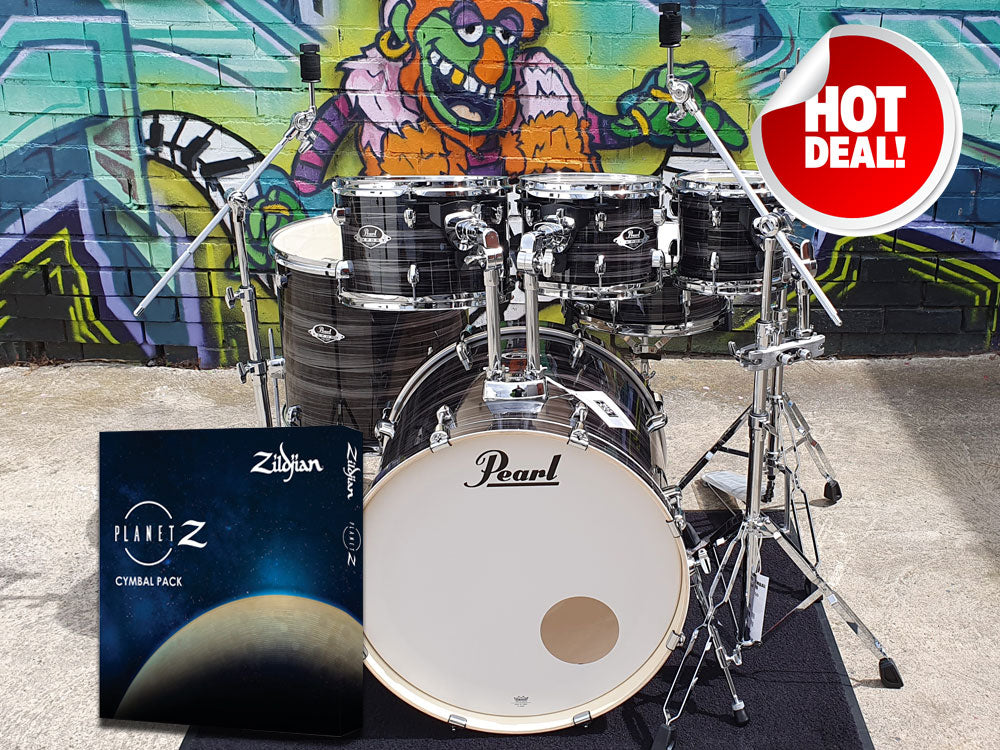 Pearl Export EXX Evolve 22" 6 Piece Drum Kit - Graphite Silver Twist
