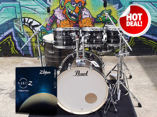 Pearl Export EXX Evolve 22" 6 Piece Drum Kit - Graphite Silver Twist