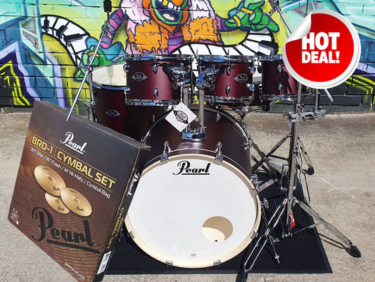 Pearl Export EXX 22" 6 Piece Drum Kit - Satin Scarlet