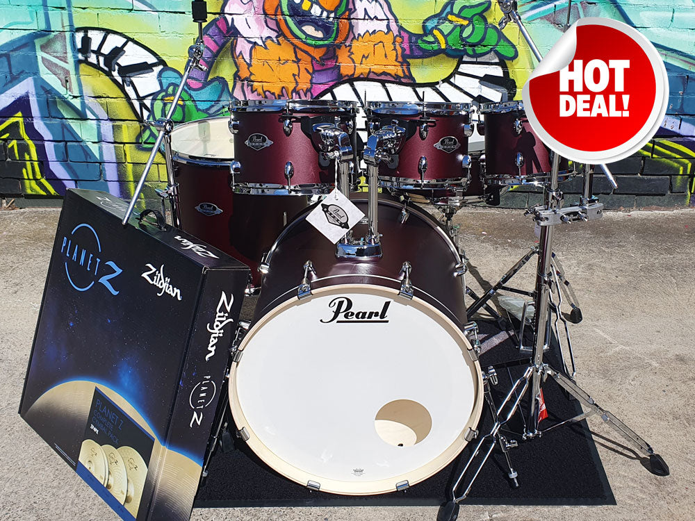 Pearl Export EXX Evolve 22" 6 Piece Drum Kit - Satin Scarlet