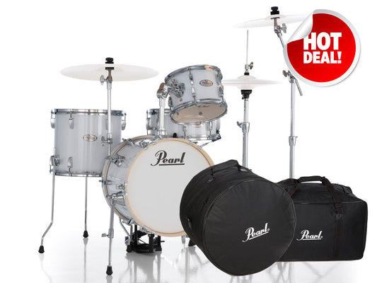 Pearl Midtown 16" 4 Piece Drum Kit with Drum Bags - Pure White