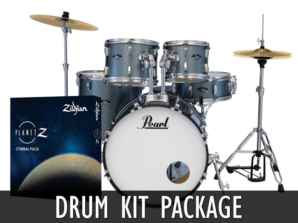 Pearl Roadshow X 20" Fusion 5 Piece Drum Kit with Zildjian Cymbals! - Charcoal Metallic