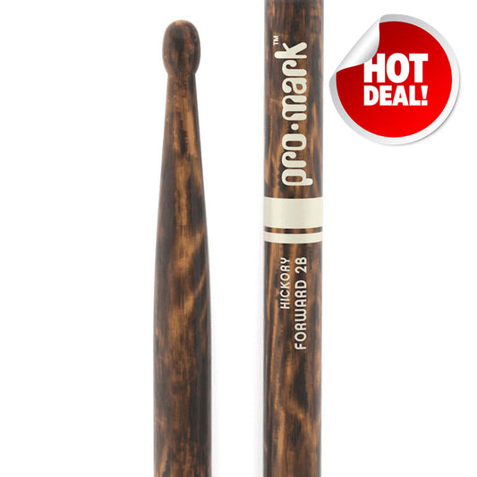 ProMark Classic Forward 2B Firegrain Hickory Wood Tip Drum Sticks