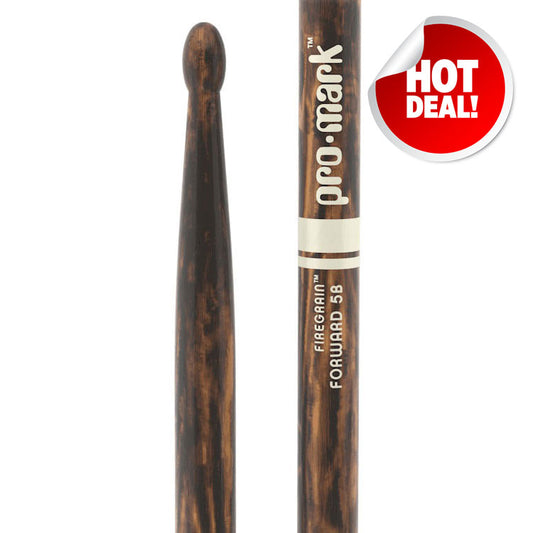 ProMark Classic Forward 5B Firegrain Hickory Wood Tip Drum Sticks