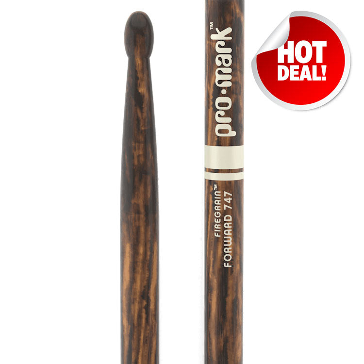 ProMark Classic Forward 747 Firegrain Hickory Wood Tip Drum Sticks