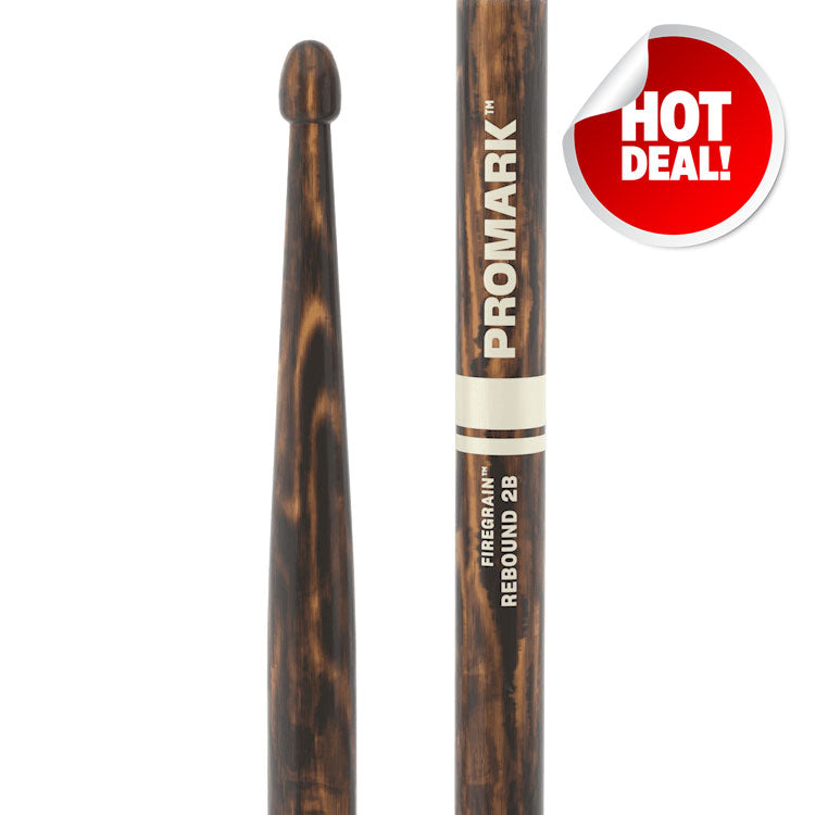 ProMark Rebound 2B Firegrain Hickory Wood Tip Drum Sticks